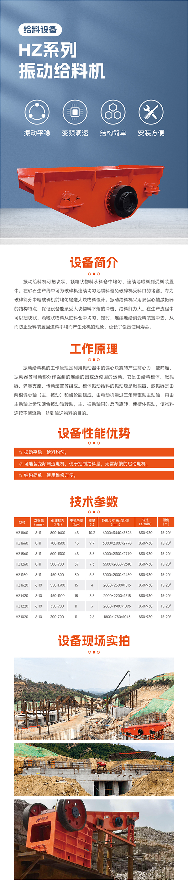 華寶礦機振動(dòng)給料機設備技術(shù)參數